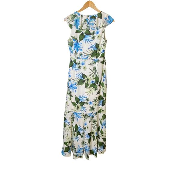 Banana Republic Floral Ruffle Faux Wrap Maxi Dress Sleeveless Women's Size 4 - Picture 3 of 10